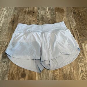 Lululemon Speed Up High-Rise Lined Short 4" Pastel Blue sz 14